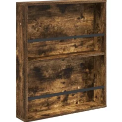 vidaXL Magasin Rack med hylde Røget eg 60 x 12 x 70 cm Konstrueret træ