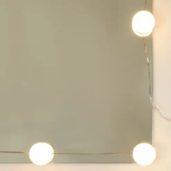 vidaXL makeupbord med LED-lys 74,5x40x141 cm konstrueret træ sonoma-eg