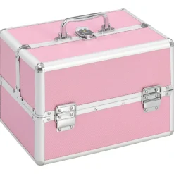 vidaXL makeupkuffert 22 x 30 x 21 cm pink aluminium