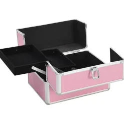 vidaXL makeupkuffert 22 x 30 x 21 cm pink aluminium