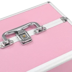 vidaXL makeupkuffert 22 x 30 x 21 cm pink aluminium
