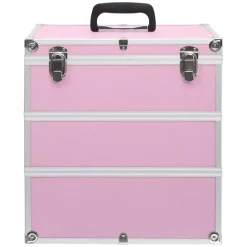 vidaXL makeupkuffert 37 x 24 x 40 cm pink aluminium