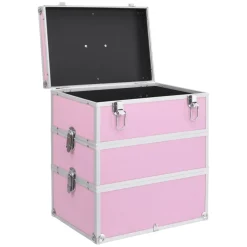vidaXL makeupkuffert 37 x 24 x 40 cm pink aluminium