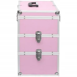 vidaXL makeupkuffert 37 x 24 x 40 cm pink aluminium