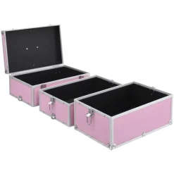 vidaXL makeupkuffert 37 x 24 x 40 cm pink aluminium