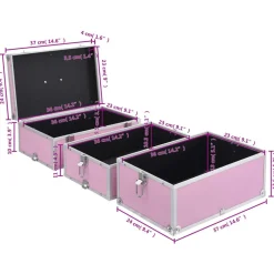 vidaXL makeupkuffert 37 x 24 x 40 cm pink aluminium