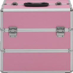 vidaXL makeupkuffert 37 x 24 x 35 cm pink aluminium