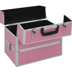 vidaXL makeupkuffert 37 x 24 x 35 cm pink aluminium