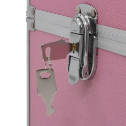 vidaXL makeupkuffert 37 x 24 x 35 cm pink aluminium