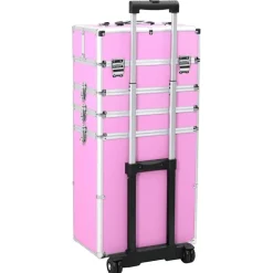 vidaXL makeupkuffert aluminium pink