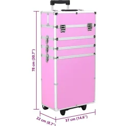 vidaXL makeupkuffert aluminium pink