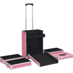 vidaXL makeupkuffert aluminium pink