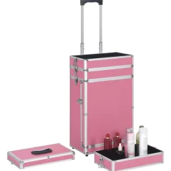 vidaXL makeupkuffert aluminium pink