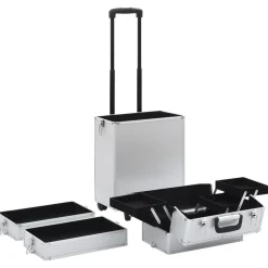 vidaXL makeupkuffert aluminium sølvfarvet