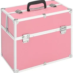 vidaXL makeupkuffert 38x23x34 cm pink aluminium