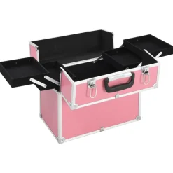vidaXL makeupkuffert 38x23x34 cm pink aluminium