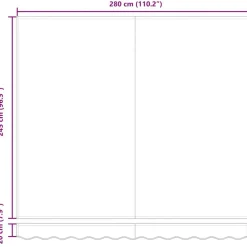 vidaXL markise 300x250 automatisk betjening bordeauxfarvet