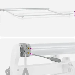 vidaXL markise 300x250 automatisk betjening bordeauxfarvet
