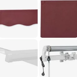 vidaXL markise 300x250 automatisk betjening bordeauxfarvet