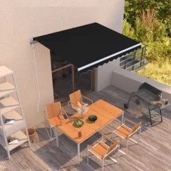 vidaXL markise 300x250 cm automatisk betjening antracitgrå