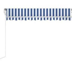 vidaXL markise 300x250 cm automatisk betjening blå og hvid