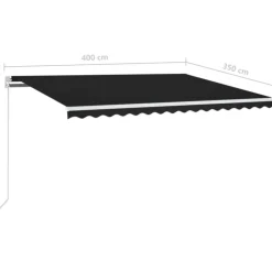 vidaXL markise 400x350 cm manuel betjening antracitgrå