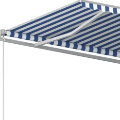 vidaXL markise 400x350 cm manuel betjening blå og hvid
