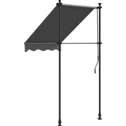 vidaXL markise 100x150 cm sammenrullelig stof og stål antracitgrå