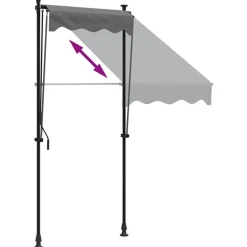 vidaXL markise 100x150 cm sammenrullelig stof og stål antracitgrå