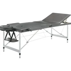 vidaXL massagebord med 3 zoner aluminiumsstel 186 x 68 cm antracitgrå