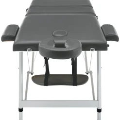 vidaXL massagebord med 3 zoner aluminiumsstel 186 x 68 cm antracitgrå