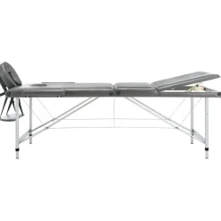 vidaXL massagebord med 3 zoner aluminiumsstel 186 x 68 cm antracitgrå