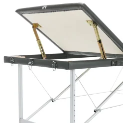 vidaXL massagebord med 3 zoner aluminiumsstel 186 x 68 cm antracitgrå