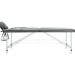 vidaXL massagebord med 2 zoner aluminiumsstel 186x68 cm antracitgrå