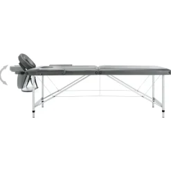 vidaXL massagebord med 2 zoner aluminiumsstel 186x68 cm antracitgrå