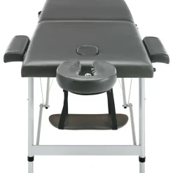 vidaXL massagebord med 2 zoner aluminiumsstel 186x68 cm antracitgrå