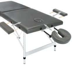 vidaXL massagebord med 2 zoner aluminiumsstel 186x68 cm antracitgrå