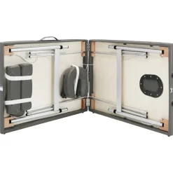 vidaXL massagebord med 2 zoner aluminiumsstel 186x68 cm antracitgrå