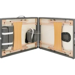 vidaXL massagebord med 2 zoner træstel antracitgrå 186 x 68 cm