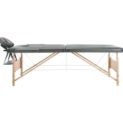 vidaXL massagebord med 2 zoner træstel antracitgrå 186 x 68 cm