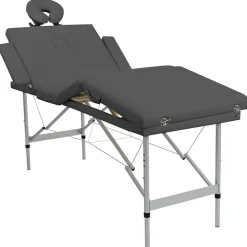 vidaXL massagebord med 4 zoner aluminiumsstel 186 x 68 cm antracitgrå