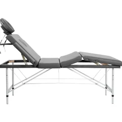 vidaXL massagebord med 4 zoner aluminiumsstel 186 x 68 cm antracitgrå