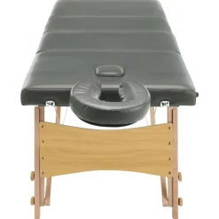 vidaXL massagebord med 4 zoner træstel 186x68 cm antracitgrå