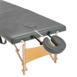 vidaXL massagebord med 4 zoner træstel 186x68 cm antracitgrå