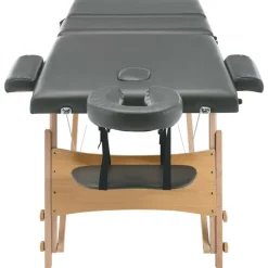 vidaXL massagebord med 3 zoner træstel 186x68 cm antracitgrå