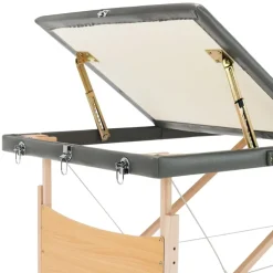 vidaXL massagebord med 3 zoner træstel 186x68 cm antracitgrå