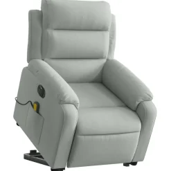 vidaXL massagestol med løftefunktion velour lysegrå