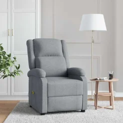 vidaXL massagestol stof lysegrå