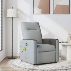 vidaXL massagestol stof lysegrå