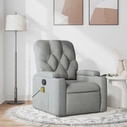 vidaXL massagestol stof lysegrå